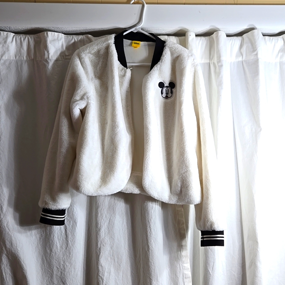 Disney faux fur bomber jacket L